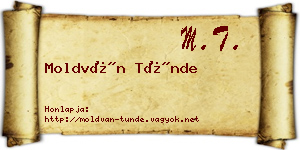 Moldván Tünde névjegykártya